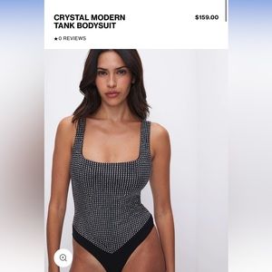Good American Crystal Modern Tank Bodysuit XL